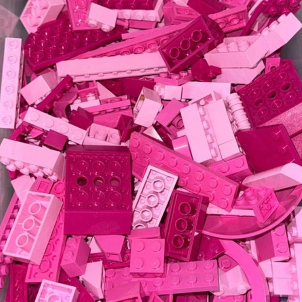 2lbs - Genuine LEGO Bulk Pink, Light Dark Blend Random Bricks Pieces Plate Lot